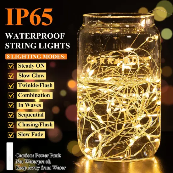 1 Pack Rechargeable Fairy Lights (6FT, Warm White) {4}