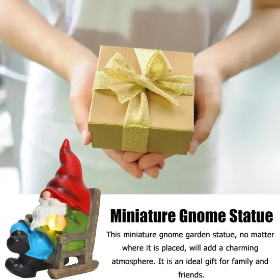 Garden Gnome Statue Solar Light Miniature Outdoor Decor Gnome Figurine for Outdoor Indoor Home Lawn Yard Balcony Porch Patio {4}