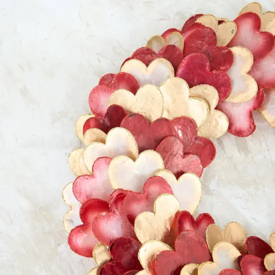 Capiz Heart Valentine's Day Wreath - Wedding Decor - Holiday Tree {5}