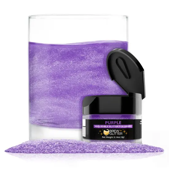 Brew Glitter - Purple Edible Drink Glitter (4g, x1 Flip-Cap Jar) for Beer, Cocktails and Beverages {1}
