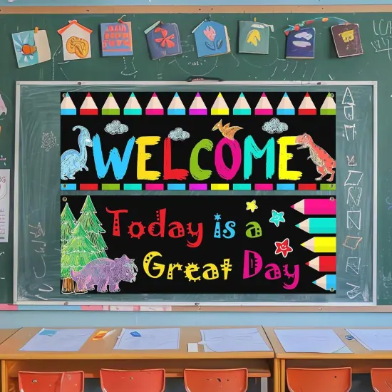 2 Pack Welcome Back To School Bulletin Banner Decoration 38.5&times;13.7 Inch {4}