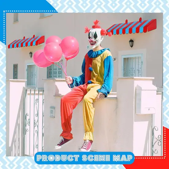 4 Pack Circus Awning Decoration (Red and Blue) {5}