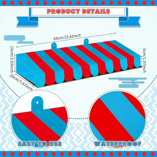 4 Pack Circus Awning Decoration (Red and Blue) {2}