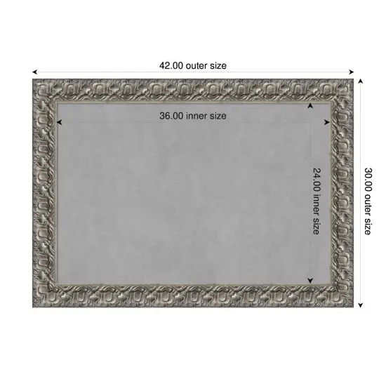 Silver Luxor Wood Framed Magnetic Board {1}