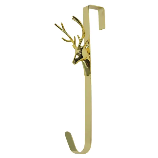 Northlight Reindeer Over the Door Christmas Wreath Hanger - 15.25" - Gold {4}