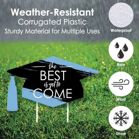 Big Dot of Happiness Light Blue Grad Class of 2025 Outdoor Decorations - Graduation Yard Signs - Set of 8 {4}