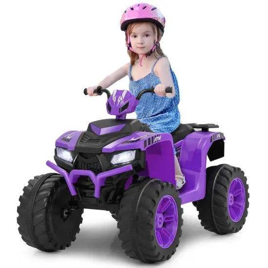 Honeyjoy 24V Kids Ride-On Electric ATV 4-Wheeler Quad Car with Wireless Connection Black/Blue/Pink/Red/Purple {11}