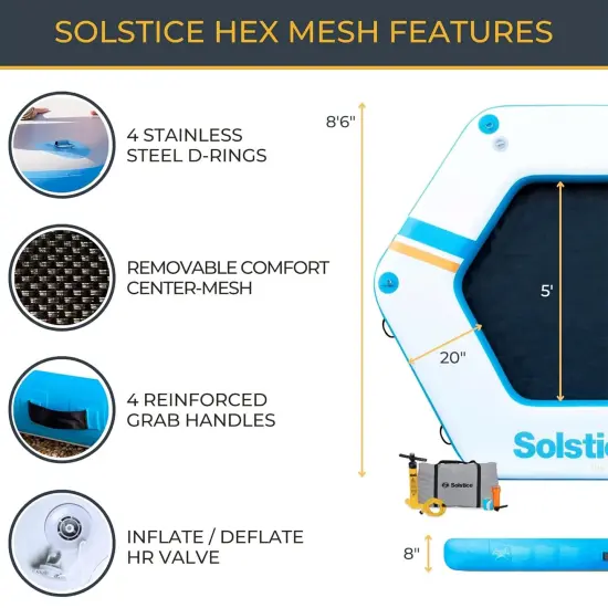 Swimline Inflatable Hex Mesh Floating Dock - 8.5' x 8.5' Blue {4}