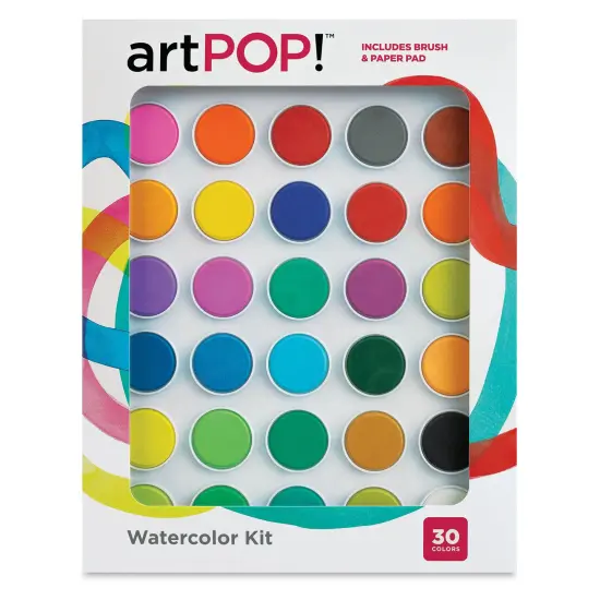 artPOP! Watercolor Paint Kit, All-in-One Paint Set, 30 Pressed Colors with 8 x 10 Paper Pad, Paintbrushes, and Palette Case for Kids or Adult Arts and Craft Painting {2}