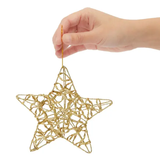 Juvale 24 Pack Bulk Christmas Star - Gold Ornaments, 6 Inches Gold Christmas Tree Decorations, Ideal for Hanging on Indoor and Outdoor Christmas Trees {4}