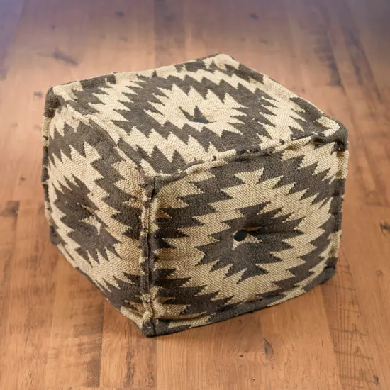 AA Importing 48848 Black And White Chevron Pattern Pouf {1}