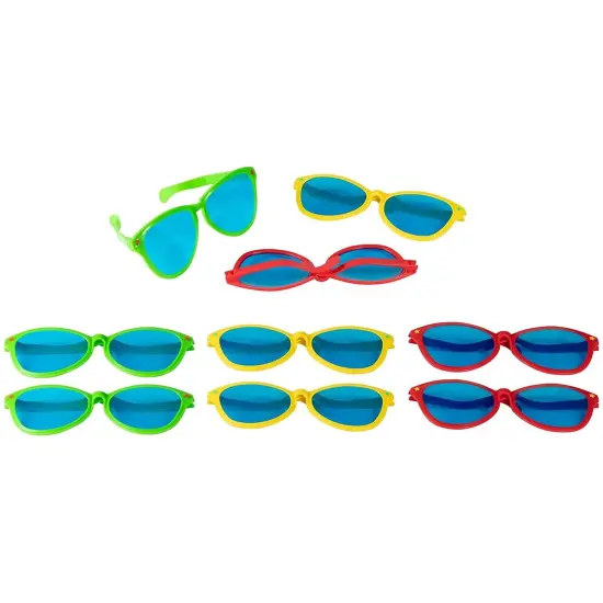 12 Pack Neon Giant Party Sunglasses Fun Glasses for Adult Kids Costume Favor Novelty, 3 Colors {1}