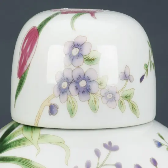 AA Importing Birds and Flowers RoundJar with Lid Blue {4}