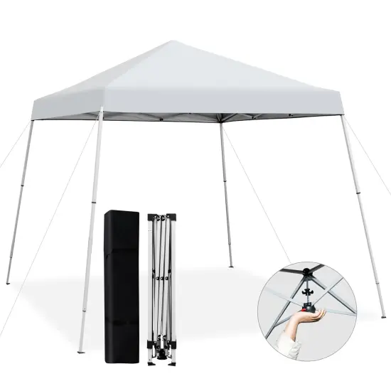 Costway 10x10ft Patio Outdoor Instant Pop-up Canopy Slanted Leg UPF50+ Sun Shelter {9}