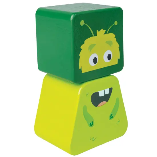 Hape: Building Block Monster Buddies - 3 Colorful Wooden Block Monster Characters, Match Head & Body Pieces, Twist-On Pieces, Toddlers & Kids Ages 2+ {7}
