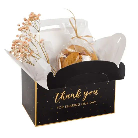24-Pack 6.3 x 3.5 x 3.5-Inch Black Party Favor Gable Boxes, Thank You Gift Boxes for Birthday, Wedding, and Baby Shower Celebrations {3}