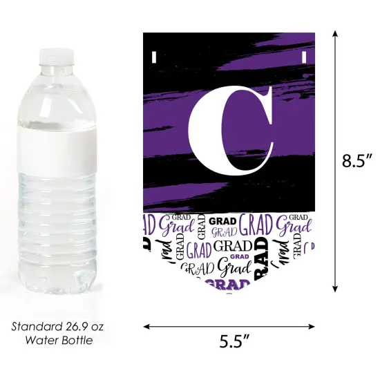 Big Dot of Happiness Purple Graduation Bunting Banner - Party Decorations - Congrats Grad 2025 {4}