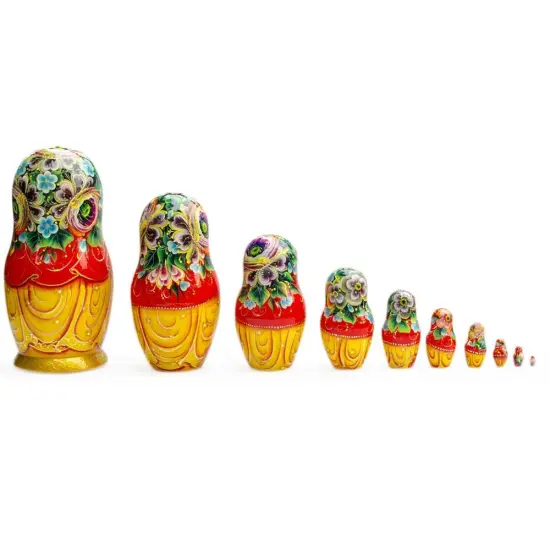 Set of 10 Cinderella Wooden Nesting Dolls 10 Inches {3}
