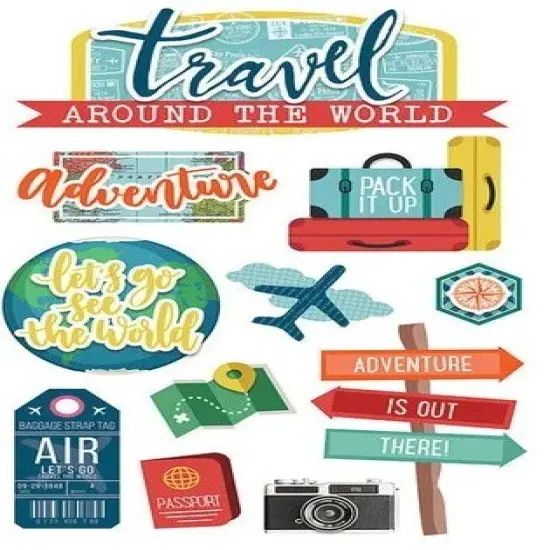 Paper House Travel Around The World Dimensional Stickers {1}