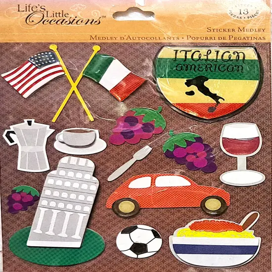 K & Company Life's Little Occasions Italian American Heritage Sticker Medley {1}