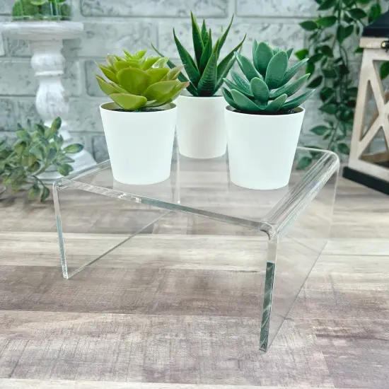 Plymor Clear Acrylic Short Square Display Riser, 3.5" H x 7" W x 7" D (1/4" thick) {3}