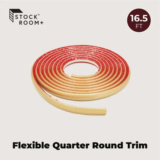 16.5 Feet Flexible Quarter-Round Trim for Wall Edges, Self-Adhesive Peel and Stick PVC Molding for Home and RV Countertops, Ceilings, Cabinet Edges (198.0x0.8x0.5in, Gold) {3}
