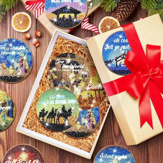 10 Pcs Christianity Christmas Nativity Scene Diamond Art Coasters Kits {5}