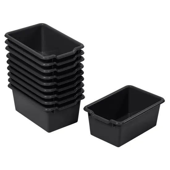 Scoop Front Storage Bins, Multipurpose Organization, 10-Pack Black {1}