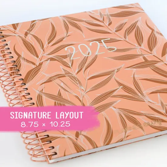 2025 Planner - Signature Layout, Spiral Bound - "Golden Leaves" (#207) {1}