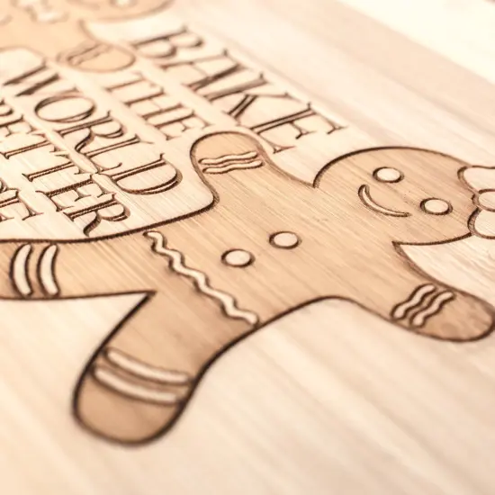 Bake the World a Better Place - Cutting Board 14''x9.5''x.5'' Bamboo {5}