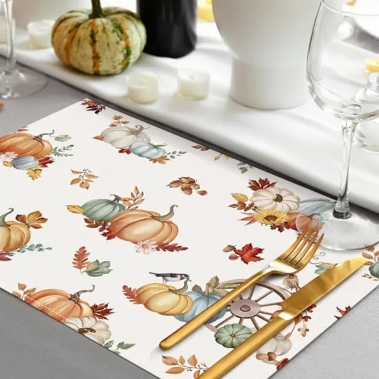 Fall Pumpkin Placemats Set of 4 {3}