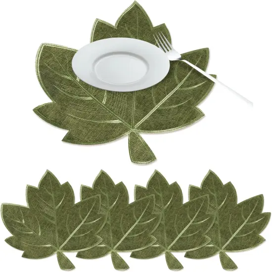 Fall Leaves Placemats Set of 4(Green) {1}
