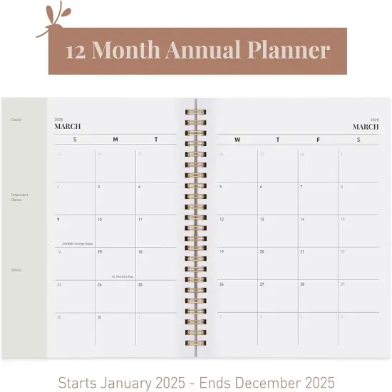 Rileys 2025 Weekly Planner - Annual Weekly & Monthly Agenda Planner, Jan - Dec 2025, Flexible Cover, Notes Pages, Twin-Wire Binding (8 x 6-Inches, Green) {5}