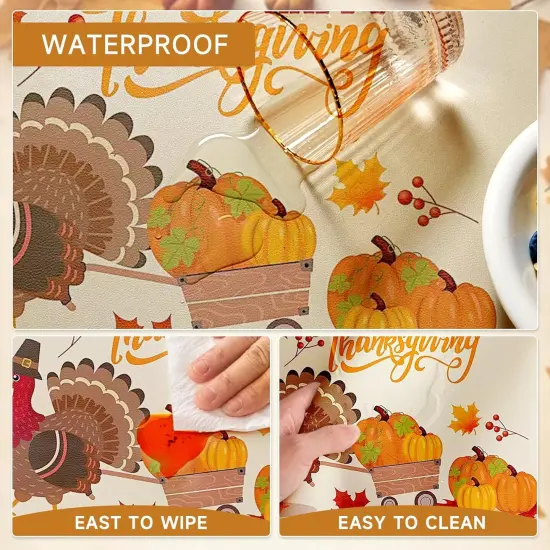 Faux Leather Placemats Set(orange) {4}