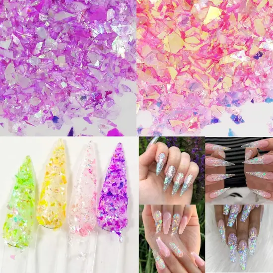 14 Colors Resin Chunky Glitter Flakes Irregular Iridescent Sparkles Glitters Confetti Craft Supplies {2}