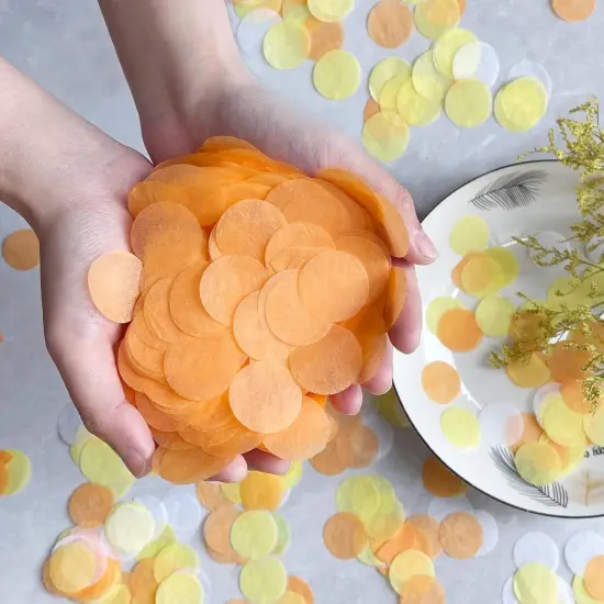 Tissue Paper Confetti 5000 Pieces Orange Round 1 Inch Paper Circle Dots for Table Wedding Birthday Party Decoration {2}