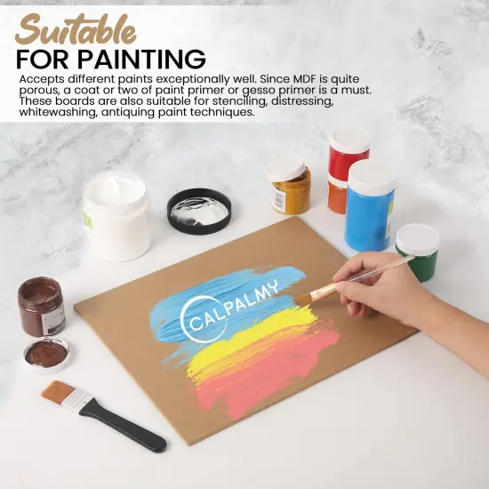 (8-Pack) CalPalmy 11&rdquo; x 14&rdquo; MDF Boards - 1/4&rdquo; Thick Boards for Carpentry, Interior Design, Hobby Crafts, and More - with Smooth, Unfinished Sides and Sanded Edges {4}