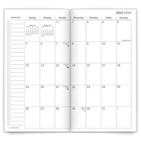 ViewPoint Black | 2026-2027 3.5 x 6.5 Inch Two Year Monthly Pocket Planner Calendar | Foil Stamped Cover {4}