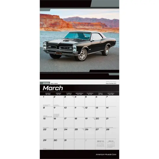 American Muscle Cars OFFICIAL | 2026 12 x 24 Inch (Hanging) Monthly Square Wall Calendar | Foil Stamped Cover {3}