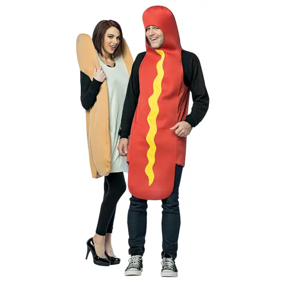 Hot Dog and Bun Couples Costume One Size Fits Most Adults Fun Outfit {1}
