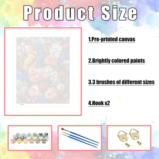 Flowers Paint by Numbers for Adults-Flowers Paint by Number Adult,Paint by Number Canvas for Adults Flowers DIY Acrylic Canvas Paint by Numbers for Adults Drawing Colorful Paintworks Artwork {5}