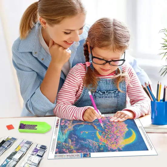 Diamond Painting Kits,Moon Diamond Art for Adults,5d Diamond Painting Kits for Adults,Scenery Diamond Art Kits with Diamond Painting Accessories for Home Wall Decor 12 x 16inch {4}