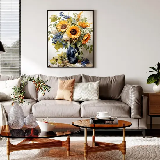 Flowers Canvas Paint by Numbers for Adults-Flower Adults' Paint-by-Number Kits,Flowers Vases Painting by Numbers Kit for Perfect for Gifts Home Wall Decor {3}