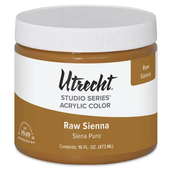 Utrecht Studio Series Acrylic Paint - Raw Sienna, Pint {2}