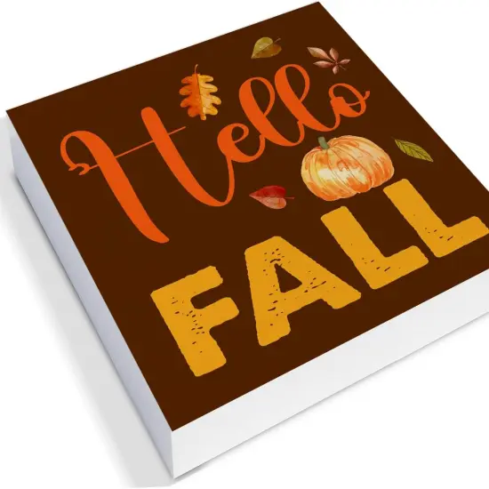 3 Pcs Hello Fall Wood Signs Tabletop Decor {3}