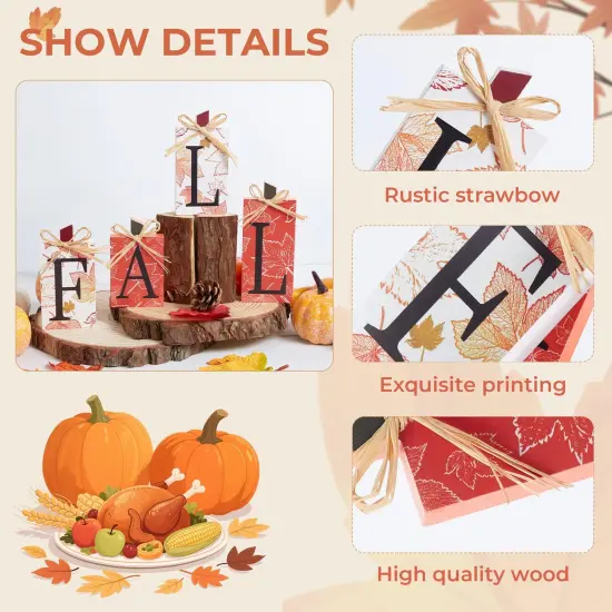 Wooden Signs Table Fall Decor {3}