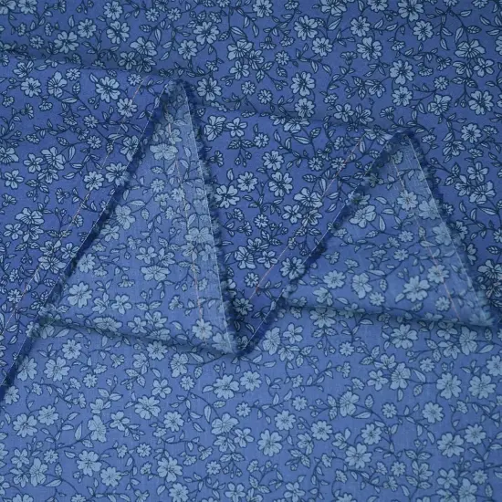 100% Cotton Fabric by The Yard for Sewing DIY Crafting Fashion Design (Spring Flowers Blue) {4}