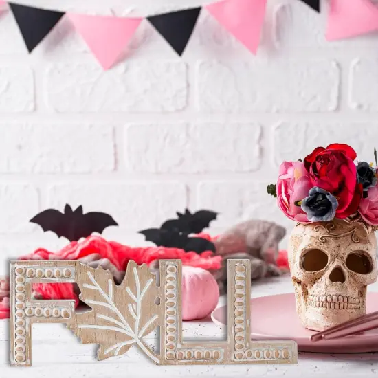 Rustic Fall Sign Wooden Fall Table Decoration {4}