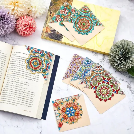 8 Pcs Mandala Diamond Art Painting Bookmarks Kits {2}