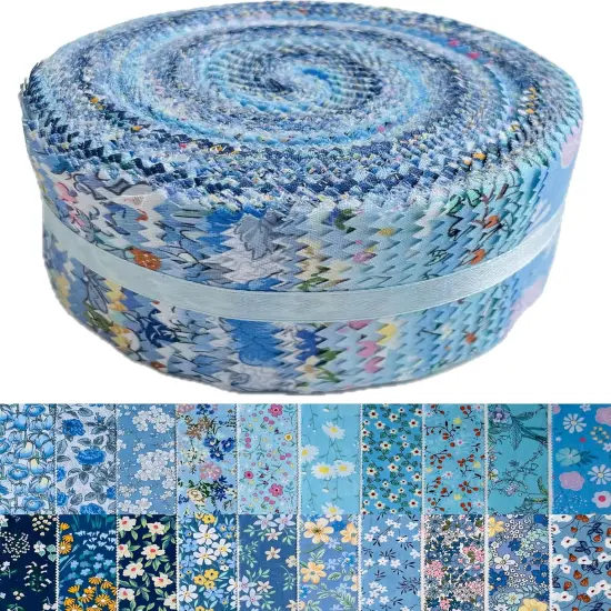 Jelly Roll Fabric - 20 Assorted Floral Prints, 100% Cotton,40 Pre-Cut Strips (2.5 x 44 Inch) {1}